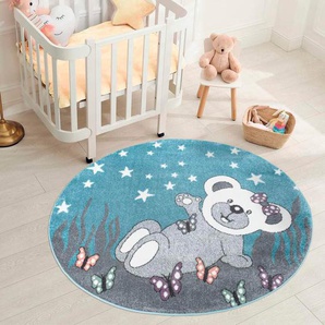 Kinderteppich CARPET CITY ANIME916 Teppiche Gr. Ø 160 cm, 11 mm, 1 St., blau Kinder Kinderzimmerteppiche Kinderzimmer Teppich Modern mit lustigen Cartoon-Figuren, Multi