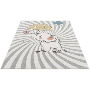 Kinderteppich CARPET CITY Anime9388 Teppiche Gr. B/L: 160 cm x 230 cm, 11 mm, 1 St., beige (creme) Kinder Spielteppich Kinderzimmerteppiche Spielteppich, Elefant, Weicher Flor, Pflegeleicht, Kinderzimmer