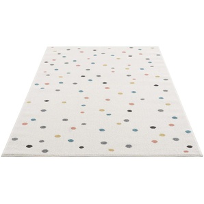 Kinderteppich CARPET CITY Anime9396 Teppiche Gr. B/L: 160 cm x 230 cm, 11 mm, 1 St., beige (creme) Kinder Spielteppich Kinderzimmerteppiche Spielteppich, Bunte Punkte, Weicher Flor, Pflegeleicht, Kinderzimmer