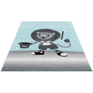 Kinderteppich CARPET CITY Bueno 9378 Teppiche Gr. B/L: 200 cm x 290 cm, 11 mm, 1 St., grün (mint) Kinder Kinderzimmerteppiche Spielteppich, Löwe, Boot, 3D-Effekt, Weicher Flor, Pflegeleicht