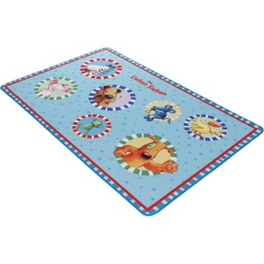 Kinderteppich DIE LIEBEN SIEBEN LS-202 Teppiche Gr. B/L: 100 cm x 160 cm, 2 mm, 1 St., blau (hellblau) Kinder Kurzflorteppich Teppich Kinderzimmerteppiche Teppiche Kinderzimmer