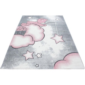 Kinderteppich Kids 580, Ayyildiz Teppiche, rechteckig, Höhe: 12 mm, Teddybär, Sterne Design, Kurzflor