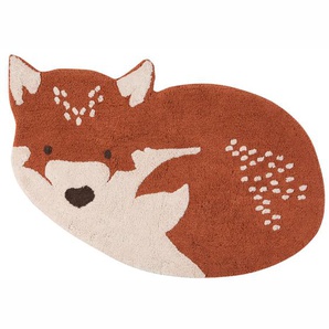 Kinderteppich, Little Wolf, 100% Baumwolle, maschinenwaschbar, 70 x 110 cm, von Nattiot