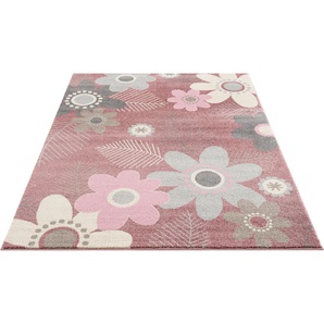 Kinderteppich LÜTTENHÜTT Johanna Teppiche Gr. B/L: 240 cm x 320 cm, 14 mm, 1 St., pink Kinder Kinderzimmerteppiche Design mit Blumen, ideale Wende-Teppiche fürs Kinderzimmer