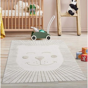 Kinderteppich MARA714, Carpet City, rechteckig, Höhe: 11 mm, Kinderzimmer Teppich Tiere Beige Spielzimmer