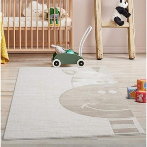 Kinderteppich MARA715, Carpet City, rechteckig, Höhe: 11 mm, Kinderzimmer Teppich Tiere Beige Spielzimmer