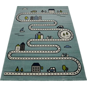 Kinderteppich MERINOS Indigo Kids 22710 Teppiche Gr. B/L: 120 cm x 170 cm, 18 mm, 1 St., blau Kinder Kinderzimmerteppiche Teppiche Wohnzimmer