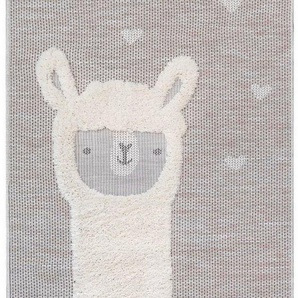 Kinderteppich NAVAJO - Lama, Primaflor-Ideen in Textil, rechteckig, Höhe: 35 mm, Hoch-Tief-Effekt, Motiv Lama, Kinderzimmer