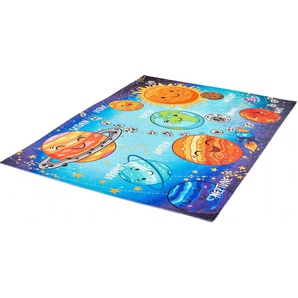 Kinderteppich OBSESSION My Torino Kids 230 Teppiche Gr. B/L: 120 cm x 170 cm, 10 mm, 1 St., blau Kinder Flachgewebeteppich Teppich Webteppich Kinderzimmerteppiche Teppiche Motiv Weltall, Kinderzimmer