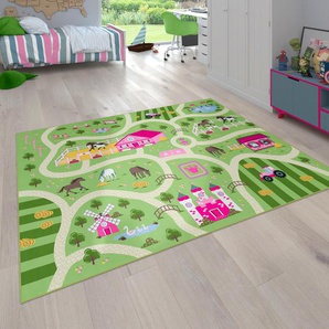 Kinderteppich PACO HOME Bino 560 Teppiche Gr. B/L: 200 cm x 290 cm, 4 mm, 1 St., grün Kinder Kinderzimmerteppiche