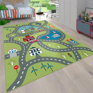Kinderteppich PACO HOME Bino 562 Teppiche Gr. B/L: 200 cm x 290 cm, 4 mm, 1 St., grün Kinder Kinderzimmerteppiche