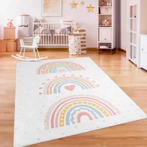 Kinderteppich PACO HOME Eliz 392 Teppiche Gr. B/L: 140 cm x 200 cm, 12 mm, 1 St., rosa Kinder Kinderzimmerteppiche