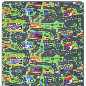 Kinderteppich PRIMAFLOR-IDEEN IN TEXTIL CITY Teppiche Gr. B/L: 200 cm x 300 cm, 5 mm, 1 St., grün Kinder Kinderzimmerteppiche Straßen-Spiel-Teppich, Straßenbreite ca. 9 cm, Kinderzimmer