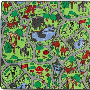 Kinderteppich PRIMAFLOR-IDEEN IN TEXTIL ZOO Teppiche Gr. B/L: 140 cm x 200 cm, 5 mm, 1 St., grün Kinder Spielteppich Teppich Kinderzimmerteppiche Teppiche Straßen-Spiel-Teppich, Kinderzimmer