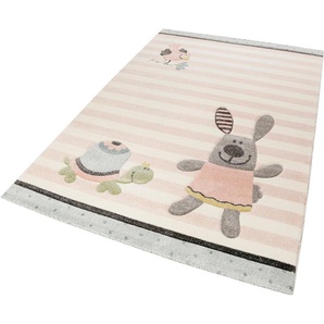Kinderteppich SIGIKID Happy Friends Teppiche Gr. B/L: 160 cm x 225 cm, 13 mm, 1 St., rosa Kinder Kinderzimmerteppiche