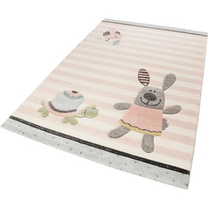 Kinderteppich SIGIKID Happy Friends Teppiche Gr. B/L: 80 cm x 150 cm, 13 mm, 1 St., rosa Kinder Kinderzimmerteppiche