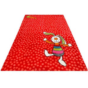 Kinderteppich SIGIKID Rainbow Rabbit Teppiche Gr. B/L: 120 cm x 170 cm, 13 mm, 1 St., rot Kinder Kinderzimmerteppiche