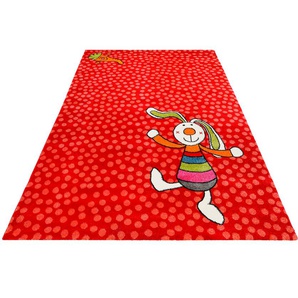 Kinderteppich SIGIKID Rainbow Rabbit Teppiche Gr. B/L: 160 cm x 225 cm, 13 mm, 1 St., rot Kinder Kinderzimmerteppiche