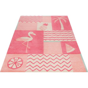 Kinderteppich SMART KIDS Fruity Flamingo Teppiche Gr. B/L: 130 cm x 190 cm, 9 mm, 1 St., rosa Kinder Kinderzimmerteppiche