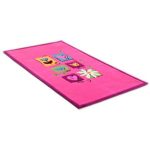 Kinderteppich THEKO Wunderland Teppiche Gr. B/L: 160 cm x 230 cm, 14 mm, 1 St., pink Kinder Kinderzimmerteppiche Kurzflor, Motiv Blumen, handgearbeiteter Reliefschnitt