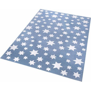 Kinderteppich WECON HOME Jeans Star Teppiche Gr. B/L: 133 cm x 200 cm, 8 mm, 1 St., blau Kinder Kinderzimmerteppiche