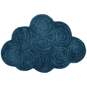 Kinderteppich Wolke Boreal, in blau, 100% Baumwolle, maschinenwaschbar, 80 x 120 cm, von Nattiot