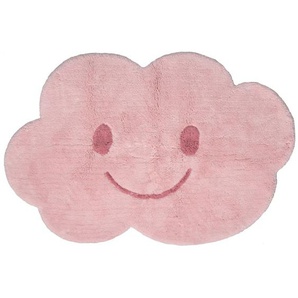 Kinderteppich Wolke Nimbus, rosa, 100% Baumwolle, maschinenwaschbar, 115 x 75 cm, von Nattiot