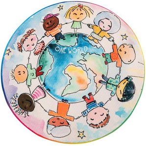 Kinderteppich  World ¦ mehrfarbig ¦ Synthetische Fasern,Baumwolle ¦ Maße (cm): H: 1,3  Ø: 120