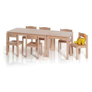 Kindertisch mit Stühlen Holz Kindergarten Kindersitzgruppe