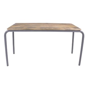 Kindertisch Original in grau aus Metall und Holz, von KidsDepot