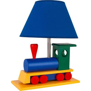 Kindertischleuchte Dampflok, Mehrfarbig, Holz, 32x27x14 cm, Lampen & Leuchten, Innenbeleuchtung, Kinderzimmerlampen