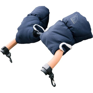 Kinderwagen-Handwärmer HEITMANN FELLE Eisbärchen Copy blau Kinder Zubehör für Buggys Handschuhe den Kinderwagen, Handmuff mit praktischen Druckknöpfen