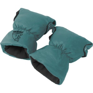 Kinderwagen-Handwärmer HEITMANN FELLE Eisbärchen Copy blau (petrol) Kinder Zubehör für Buggys Handschuhe den Kinderwagen, Handmuff mit praktischen Druckknöpfen