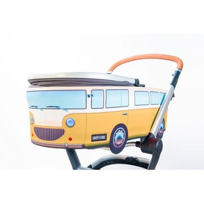 Kinderwagenhülle Knopfbande Vintage Bus, Gelb, Mehrfarbig, Textil, 80x40x30 cm, Kinderwagen, Kinderwagenzubehör