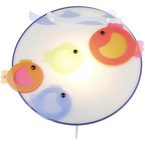 Kinderwandleuchte Fische , Blau, Mehrfarbig , Kunststoff , 25x8 cm , Schnurschalter , Lampen & Leuchten, Innenbeleuchtung, Wandleuchten, Wandlampen Mit Schalter