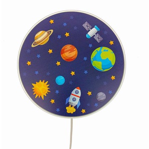 Xxxl Kinderwandleuchte, Weiß, Kunststoff, Weltall,Weltall, rund,rund, 25x25x8 cm, Lampen & Leuchten, Innenbeleuchtung, Leuchten nach Räumen,