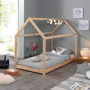 Kinderzimmer Bett aus Kiefer Massivholz Haus Optik