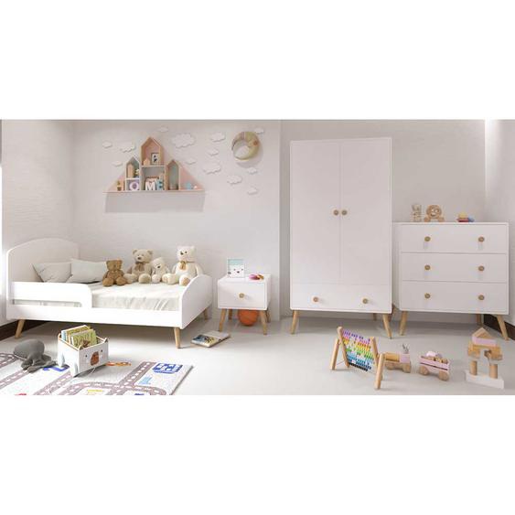 Kinderzimmermöbel Set in Weiß und Eiche Skandi Stil (vierteilig)