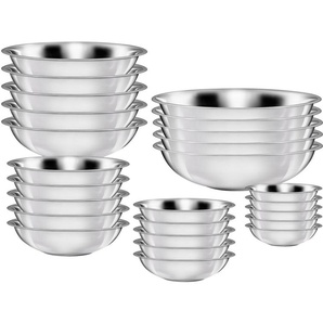 KING Schüssel, Edelstahl, (Set, 50-tlg), ineinander stapelbar, 16/20/22/24/28 cm