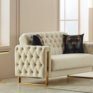 Kippsofa 2-Sitzer Crystal, creme, inkl. Kippfunktion