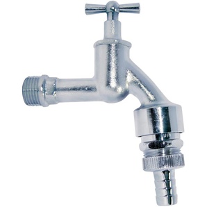 KIRCHHOFF Auslaufventil Absperrventile MS Auslaufventil Knebelgriff, 12AG x 34AG x 12T, Chrom matt grau (chrom) Außenwasserhähne