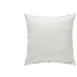Kissen Fransen - weiß - Materialmix - 45 cm | Möbel Kraft
