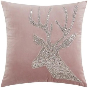 Kissen Hirsch - rosa/pink - Materialmix - 45 cm | Möbel Kraft