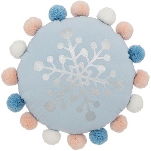 Kissen Hiver Baumwolle, blau, D.35 cm