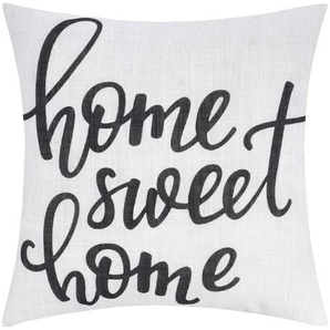 LAVIDA Kissen  Home Sweet Home ¦ weiß ¦ Maße (cm): B: 45