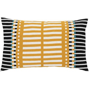 Kissen Joyful Strickware, Ockergelb, 38x58 cm