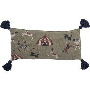 Kissen Loome textil grün / 65 x 30 cm - Recycelte Baumwolle - Bloomingville - Grün