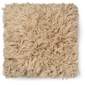 Kissen Meadow textil beige / Langflorig - 50 x 50 cm / Handgetuftet und handgewebt - Ferm Living - Beige