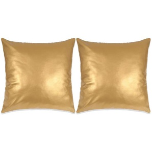 Kissen-Set 2 Stk. PU 45 x 45 cm Golden