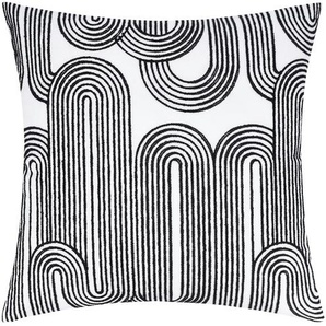 Kissen  Strickoptik - schwarz - Materialmix - 45 cm - 45 cm | Möbel Kraft
